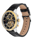 Buy Shop Tommy Hilfiger Henry Chronograph Black Dial Black Leather Strap Watch For Men - 1710474 USA Online