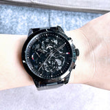 Buy Shop Tommy Hilfiger Henry Chronograph Black Dial Black Steel Strap Watch For Men - 1710478 USA Online