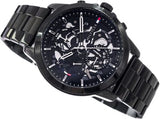 Buy Shop Tommy Hilfiger Henry Chronograph Black Dial Black Steel Strap Watch For Men - 1710478 USA Online
