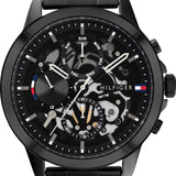 Buy Shop Tommy Hilfiger Henry Chronograph Black Dial Black Steel Strap Watch For Men - 1710478 USA Online