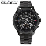 Buy Shop Tommy Hilfiger Henry Chronograph Black Dial Black Steel Strap Watch For Men - 1710478 USA Online