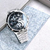 Buy Shop Tommy Hilfiger Henry Chronograph Black Dial Silver Steel Strap Watch For Men - 1710477 USA Online