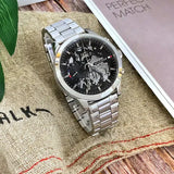 Buy Shop Tommy Hilfiger Henry Chronograph Black Dial Silver Steel Strap Watch For Men - 1710477 USA Online