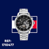 Buy Shop Tommy Hilfiger Henry Chronograph Black Dial Silver Steel Strap Watch For Men - 1710477 USA Online