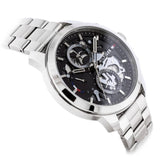 Buy Shop Tommy Hilfiger Henry Chronograph Black Dial Silver Steel Strap Watch For Men - 1710477 USA Online