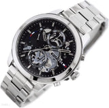 Buy Shop Tommy Hilfiger Henry Chronograph Black Dial Silver Steel Strap Watch For Men - 1710477 USA Online