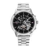Buy Shop Tommy Hilfiger Henry Chronograph Black Dial Silver Steel Strap Watch For Men - 1710477 USA Online