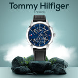 Buy Shop Tommy Hilfiger Henry Chronograph Blue Dial Brown Leather Strap Watch For Men -1710476 USA Online