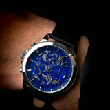 Buy Shop Tommy Hilfiger Henry Chronograph Blue Dial Brown Leather Strap Watch For Men -1710476 USA Online