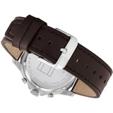 Buy Shop Tommy Hilfiger Henry Chronograph Blue Dial Brown Leather Strap Watch For Men -1710476 USA Online