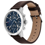 Buy Shop Tommy Hilfiger Henry Chronograph Blue Dial Brown Leather Strap Watch For Men -1710476 USA Online