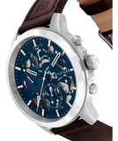 Buy Shop Tommy Hilfiger Henry Chronograph Blue Dial Brown Leather Strap Watch For Men -1710476 USA Online