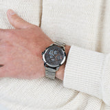 Buy Shop Tommy Hilfiger Henry Chronograph Grey Dial Grey Steel Strap Watch For Men - 1710479 USA Online