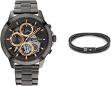 Buy Shop Tommy Hilfiger Henry Chronograph Grey Dial Grey Steel Strap Watch For Men - 1710479 USA Online