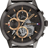 Buy Shop Tommy Hilfiger Henry Chronograph Grey Dial Grey Steel Strap Watch For Men - 1710479 USA Online