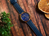 Buy Shop Tommy Hilfiger Henry Chronograph Quartz Blue Dial Blue Leather Strap Watch For Men - 1710475 USA Online