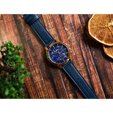 Buy Shop Tommy Hilfiger Henry Chronograph Quartz Blue Dial Blue Leather Strap Watch For Men - 1710475 USA Online