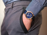 Buy Shop Tommy Hilfiger Henry Chronograph Quartz Blue Dial Blue Leather Strap Watch For Men - 1710475 USA Online