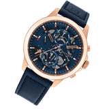 Buy Shop Tommy Hilfiger Henry Chronograph Quartz Blue Dial Blue Leather Strap Watch For Men - 1710475 USA Online
