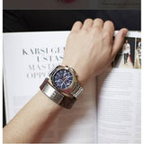 Buy Shop Tommy Hilfiger Hudson Chronograph Quartz Blue Dial Silver Steel Strap Watch For Men - 1791228 USA Online