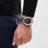Buy Shop Tommy Hilfiger Hudson Chronograph Quartz Blue Dial Silver Steel Strap Watch For Men - 1791228 USA Online