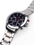 Buy Shop Tommy Hilfiger Hudson Chronograph Quartz Blue Dial Silver Steel Strap Watch For Men - 1791228 USA Online