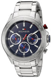Buy Shop Tommy Hilfiger Hudson Chronograph Quartz Blue Dial Silver Steel Strap Watch For Men - 1791228 USA Online