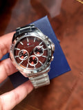 Buy Shop Tommy Hilfiger Hudson Chronograph Quartz Brown Dial Silver Steel Strap Watch For Men - 1791229 USA Online
