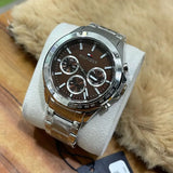 Buy Shop Tommy Hilfiger Hudson Chronograph Quartz Brown Dial Silver Steel Strap Watch For Men - 1791229 USA Online