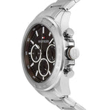 Buy Shop Tommy Hilfiger Hudson Chronograph Quartz Brown Dial Silver Steel Strap Watch For Men - 1791229 USA Online