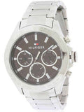 Buy Shop Tommy Hilfiger Hudson Chronograph Quartz Brown Dial Silver Steel Strap Watch For Men - 1791229 USA Online