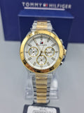 Buy Shop Tommy Hilfiger Hudson Chronograph White Dial Two Tone Steel Strap Watch For Men - 1791226 USA Online