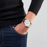 Buy Shop Tommy Hilfiger Hudson Chronograph White Dial Two Tone Steel Strap Watch For Men - 1791226 USA Online