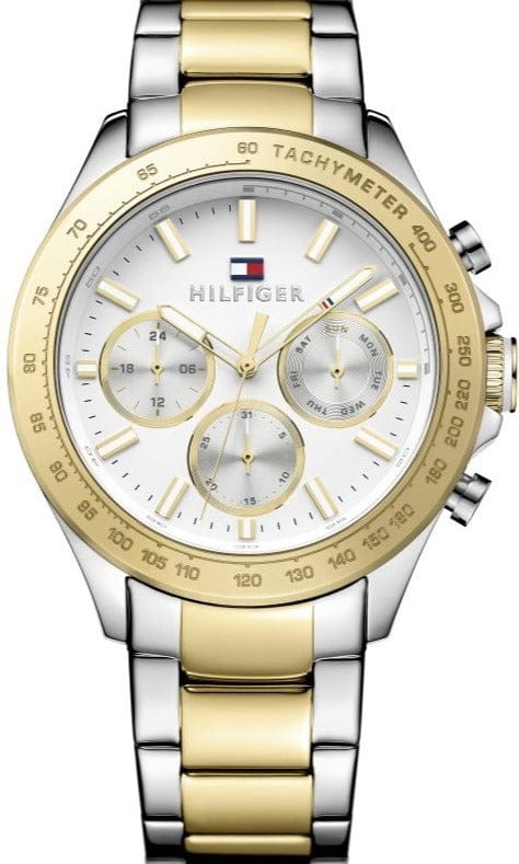 Buy Shop Tommy Hilfiger Hudson Chronograph White Dial Two Tone Steel Strap Watch For Men - 1791226 USA Online