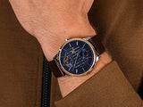 Buy Shop Tommy Hilfiger Hunter Blue Dial Brown Leather Strap Watch for Men - 1791605 USA Online