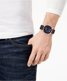 Buy Shop Tommy Hilfiger Hunter Blue Dial Brown Leather Strap Watch for Men - 1791605 USA Online