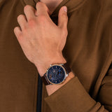 Buy Shop Tommy Hilfiger Hunter Blue Dial Brown Leather Strap Watch for Men - 1791605 USA Online