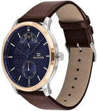 Buy Shop Tommy Hilfiger Hunter Blue Dial Brown Leather Strap Watch for Men - 1791605 USA Online