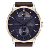 Buy Shop Tommy Hilfiger Hunter Blue Dial Brown Leather Strap Watch for Men - 1791605 USA Online