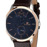 Buy Shop Tommy Hilfiger Hunter Blue Dial Brown Leather Strap Watch for Men - 1791605 USA Online