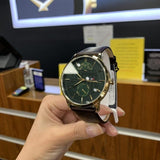 Buy Shop Tommy Hilfiger Hunter Green Dial Brown Leather Strap Watch for Men - 1791607 USA Online