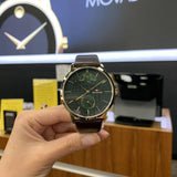 Buy Shop Tommy Hilfiger Hunter Green Dial Brown Leather Strap Watch for Men - 1791607 USA Online