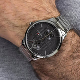 Buy Shop Tommy Hilfiger Hunter Grey Dial Silver Steel Strap Watch for Men - 1791608 USA Online