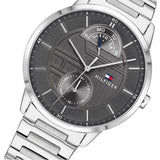 Buy Shop Tommy Hilfiger Hunter Grey Dial Silver Steel Strap Watch for Men - 1791608 USA Online