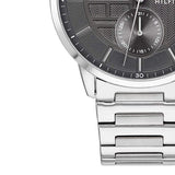 Buy Shop Tommy Hilfiger Hunter Grey Dial Silver Steel Strap Watch for Men - 1791608 USA Online