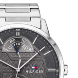 Buy Shop Tommy Hilfiger Hunter Grey Dial Silver Steel Strap Watch for Men - 1791608 USA Online