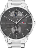 Buy Shop Tommy Hilfiger Hunter Grey Dial Silver Steel Strap Watch for Men - 1791608 USA Online