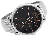 Buy Shop Tommy Hilfiger Hunter Quartz Black Dial Silver Steel Strap Watch for Men - 1791610 USA Online