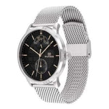 Buy Shop Tommy Hilfiger Hunter Quartz Black Dial Silver Steel Strap Watch for Men - 1791610 USA Online