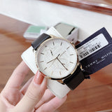 Buy Shop Tommy Hilfiger Hunter White Dial Black Leather Strap Watch for Men - 1791606 USA Online